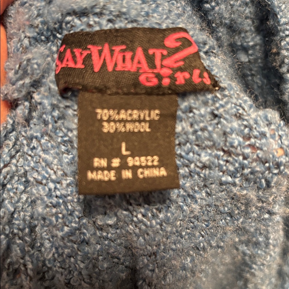 Say What? Textured Blue Fringed Cardigan - Picture 5 of 5